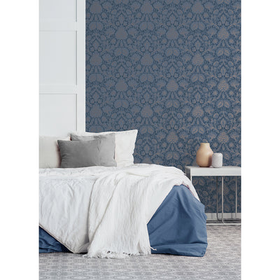 Bamburg Dark Blue Floral Wallpaper M1681