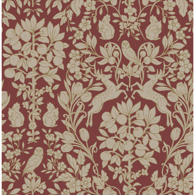 Richmond Maroon Floral Wallpaper