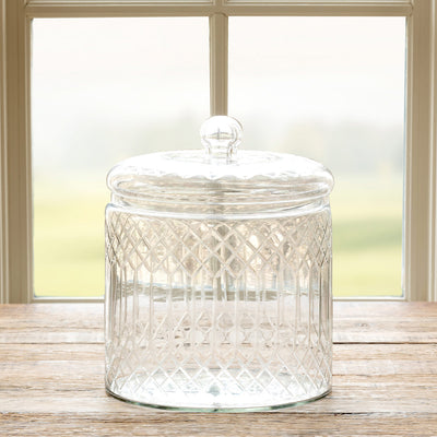 Medium Carraway Etched Glass Canister