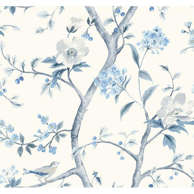 Southport Floral Trail Blue by Lillian August Wallpaper