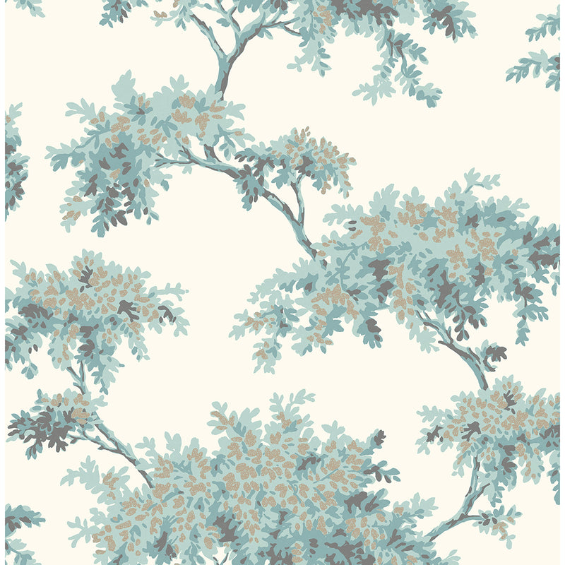 Ashdown Teal Tree Wallpaper M1673