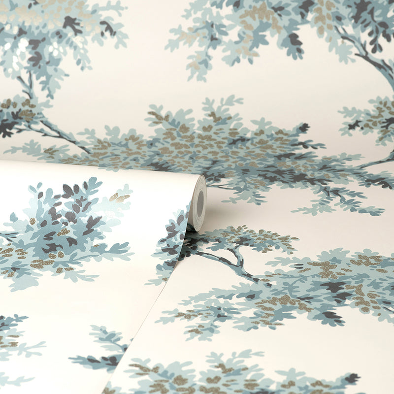 Ashdown Teal Tree Wallpaper M1673
