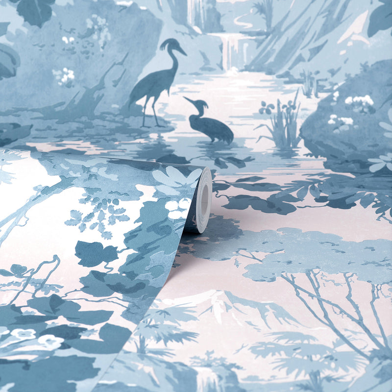 Eden Blue Crane Lagoon Wallpaper M1679