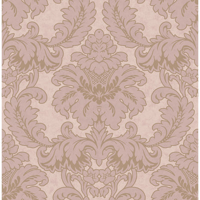 Exquisitely designed, this pink damask wallpaper is a timeless option for interiors. Accented with rose gold inks, this design has an opulent feel. Windsor is an unpasted, non woven wallpaper.Windsor Pink Damask Wallpaper