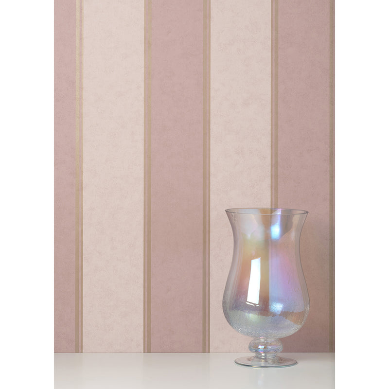 Rydia Pink Stripe Wallpaper