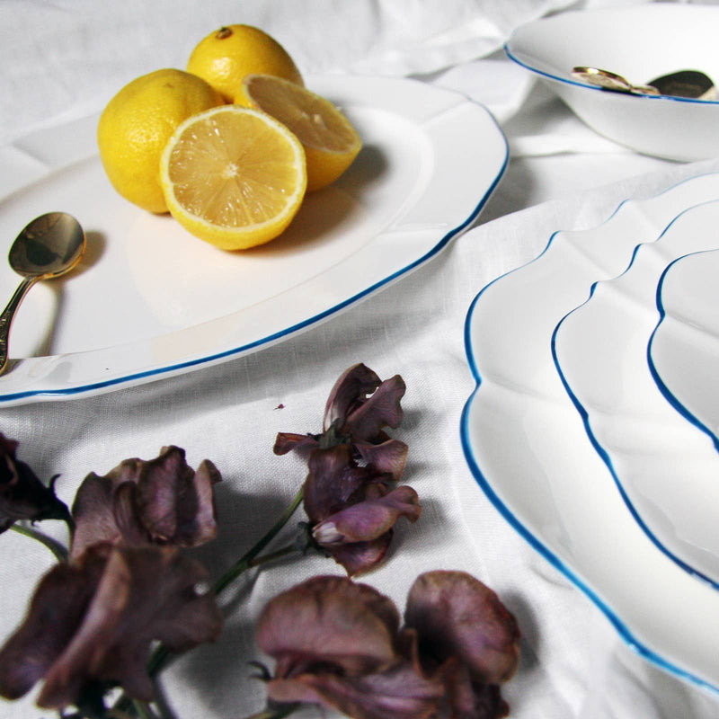 Amelie - Royal Blue Rim Dinner Plate