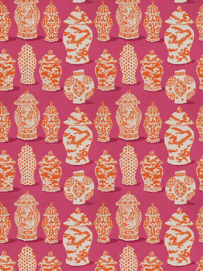 Canton Pink Orange Fabric by Dana Gibson