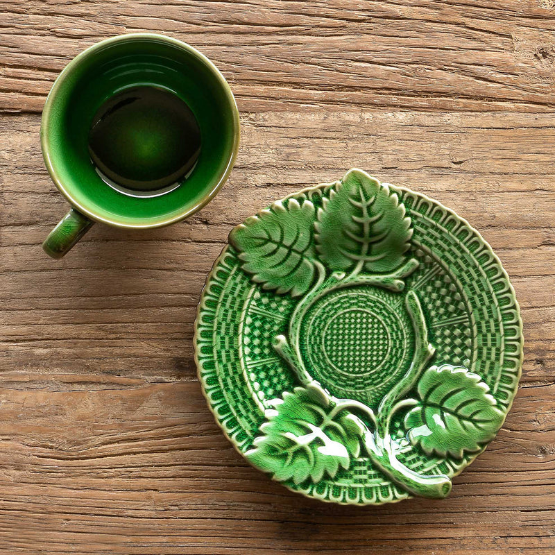 Green Glazed Tea Cup & Saucer